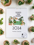 2024 Monthly Calendar- Plant Pun Themed