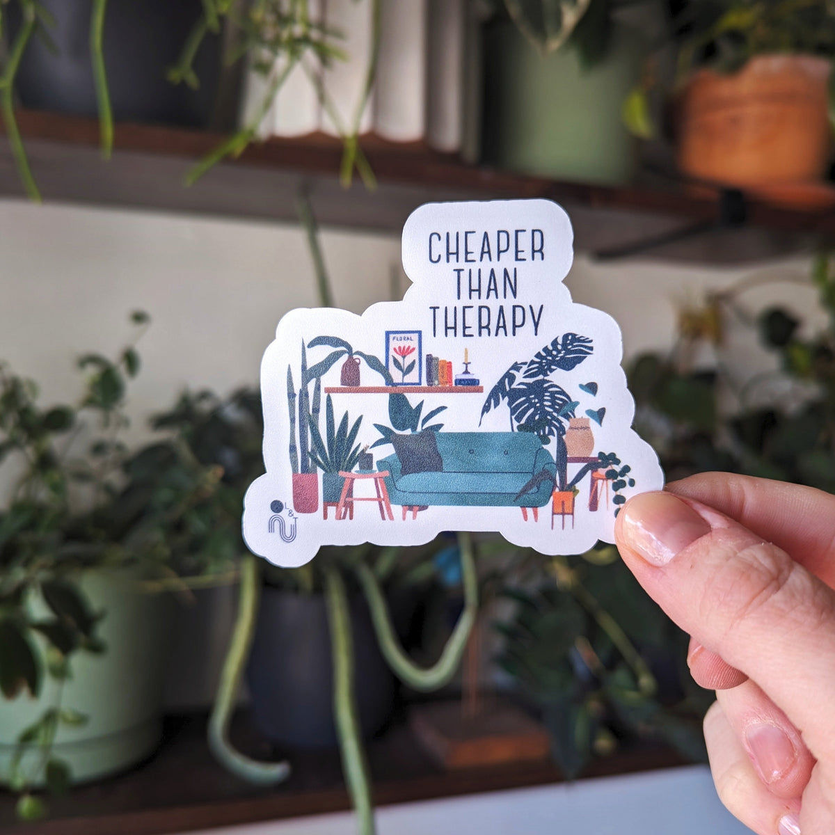 Cheaper Than Therapy Sticker – Laurel and Twine