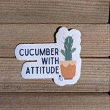 Cucumber With Attitude - Sticker